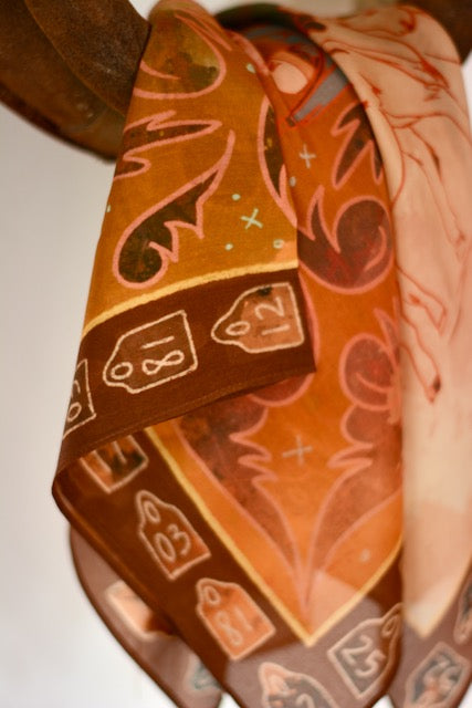 Round Up Silk Western Cowgirl Wild Rag Scarf