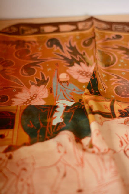 Round Up Silk Western Cowgirl Wild Rag Scarf