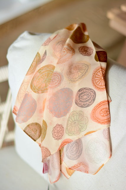 Vintage Colorful Conchos Silk Western Cowgirl Wild Rag Scarf