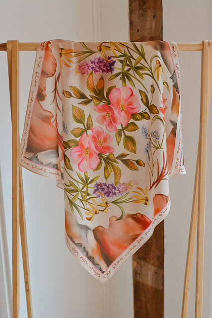 Heartland Series: Oregon Inspired Wildflower Silk Scarf Wild Rag