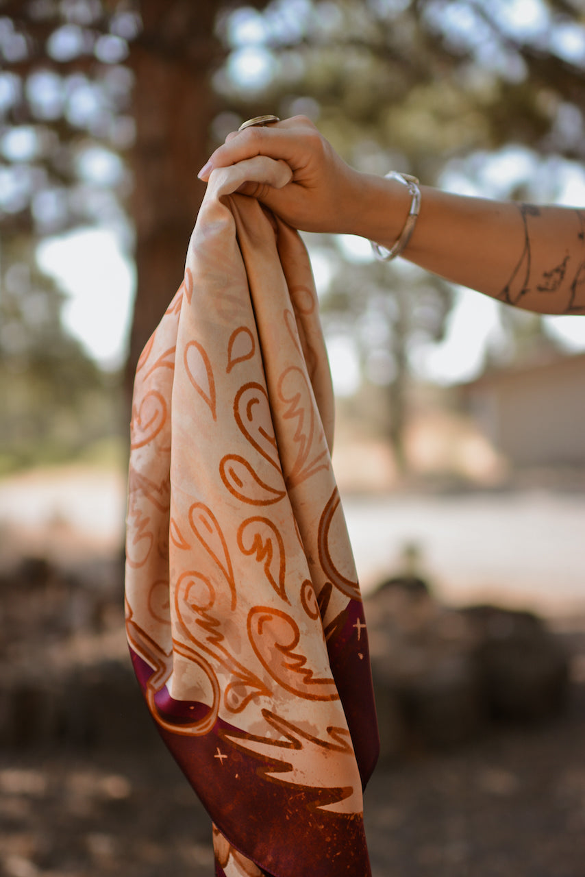 Show Day D Ring Snaffle Bit Large 100% Mulberry Silk 35x35: Wild Rag Scarf in Vintage Plum