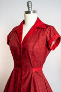 Diner Dress- Mini Houndstooth, Red