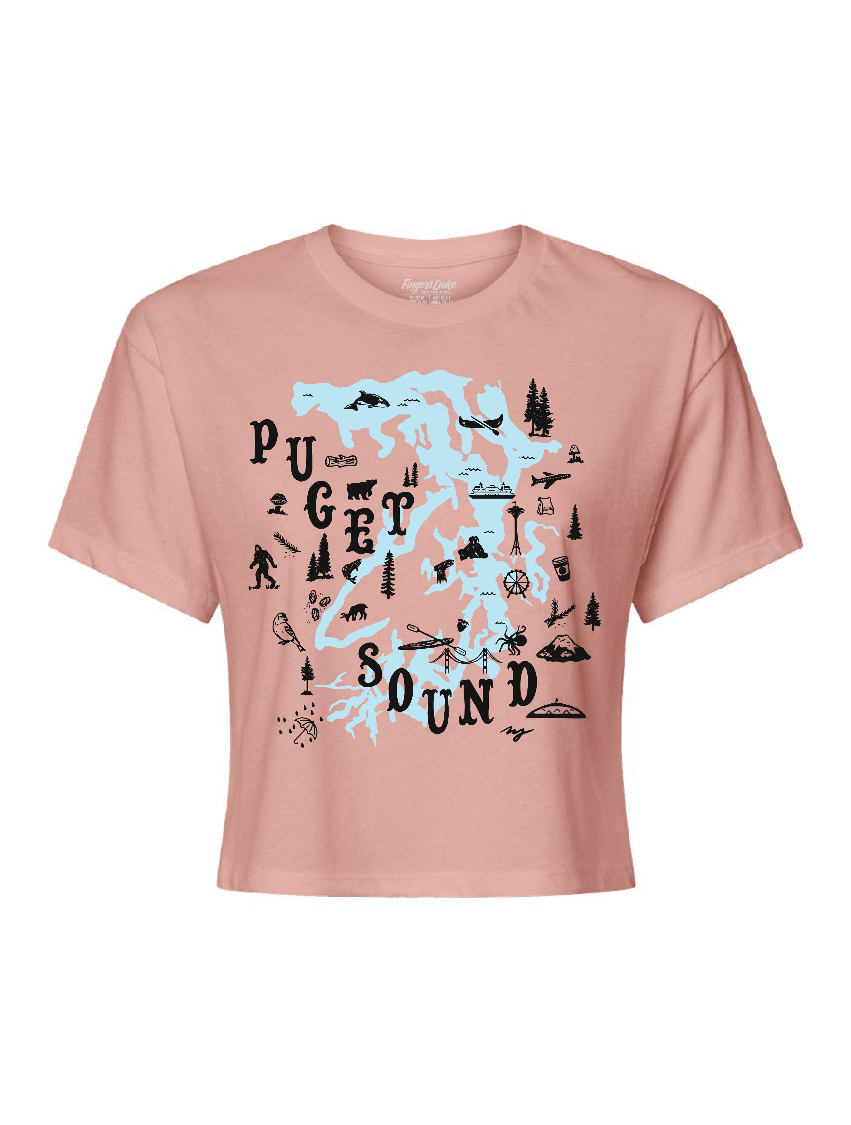 Puget Sound Map · Cropped T-Shirt