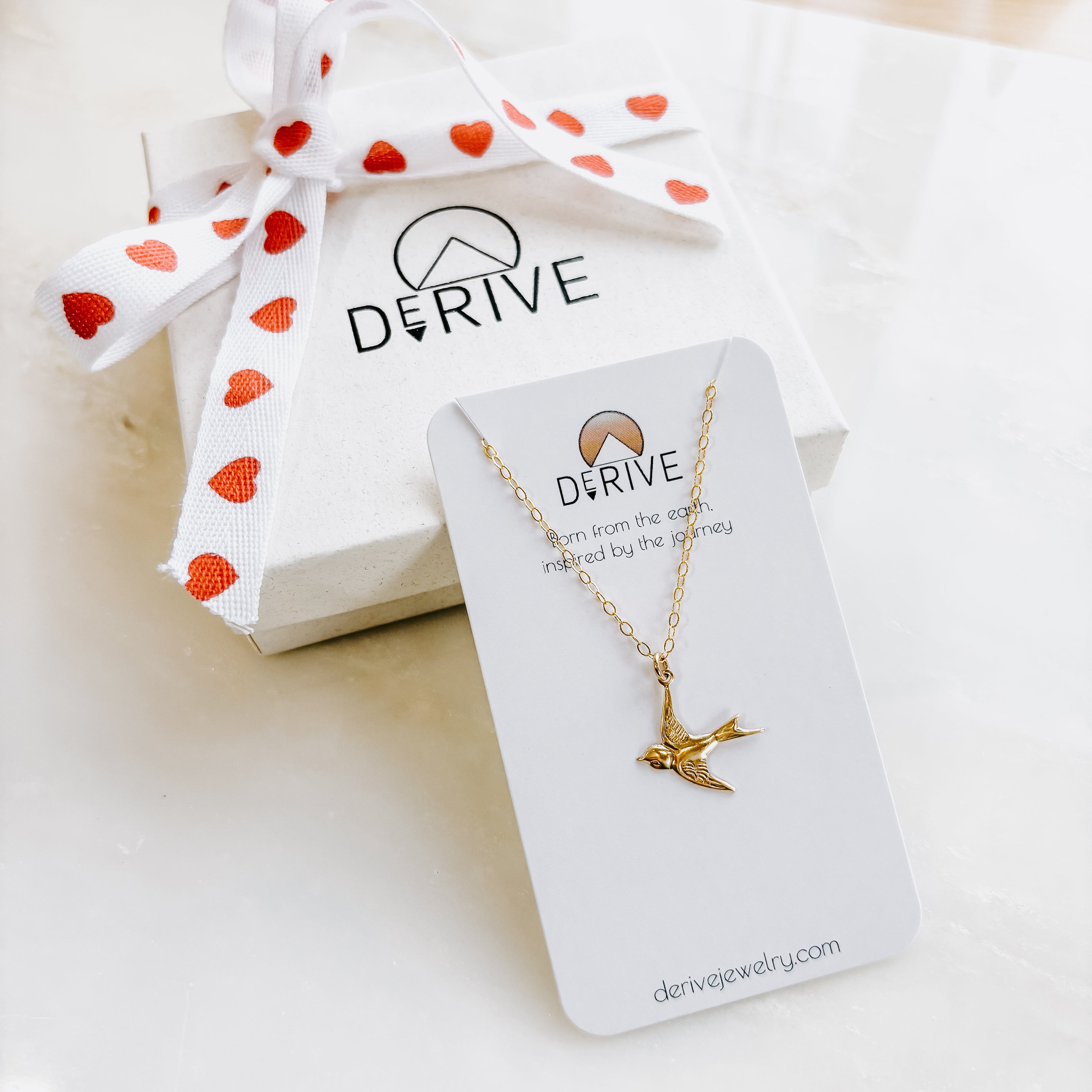 Dainty Flying Swallow Bird Necklace