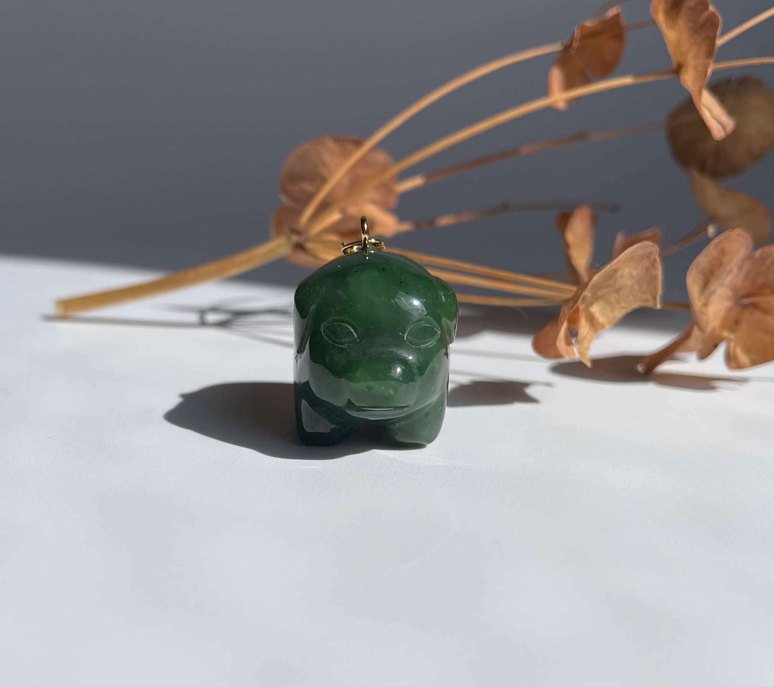 Cartoon Jade Pig Charm