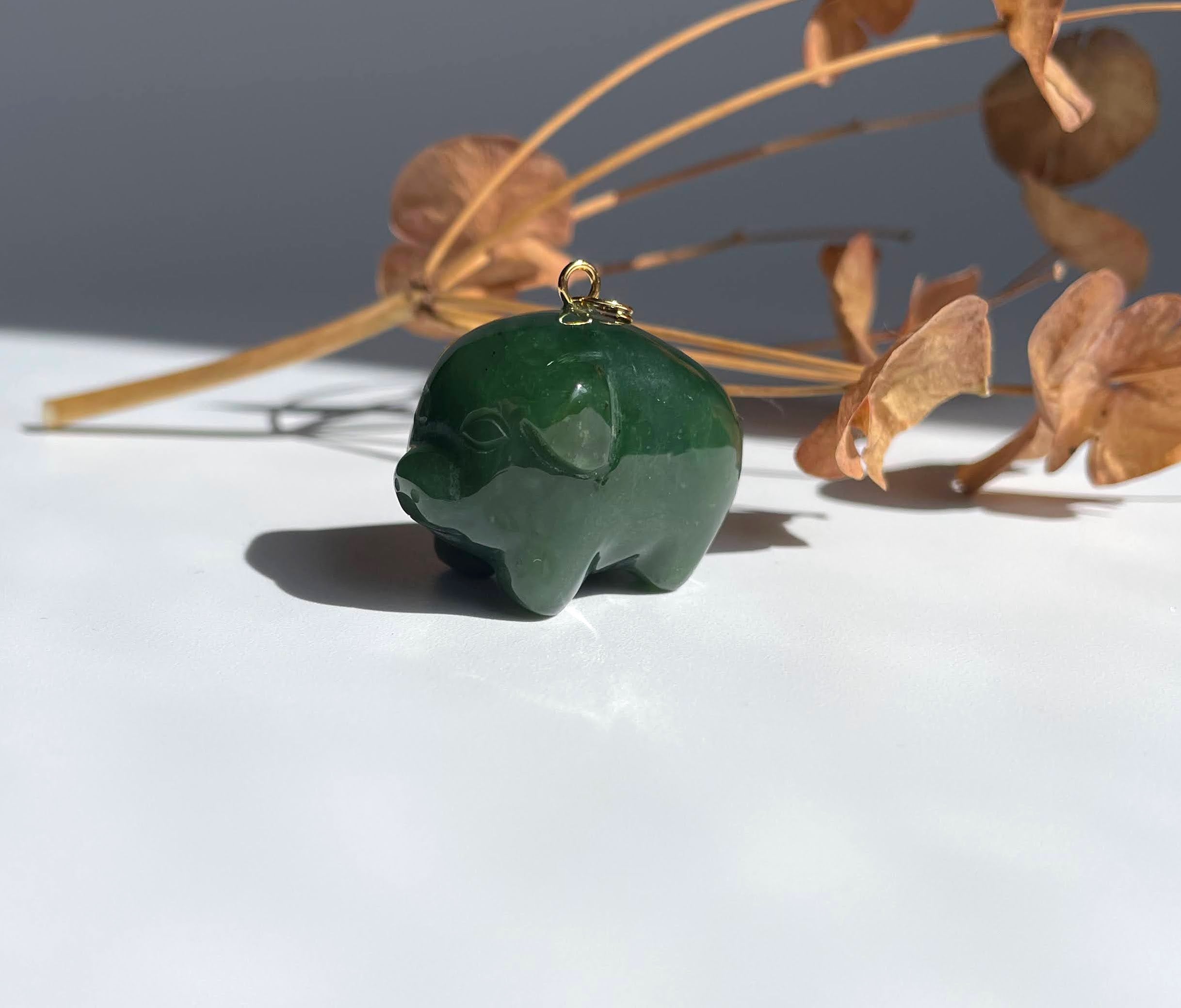 Cartoon Jade Pig Charm