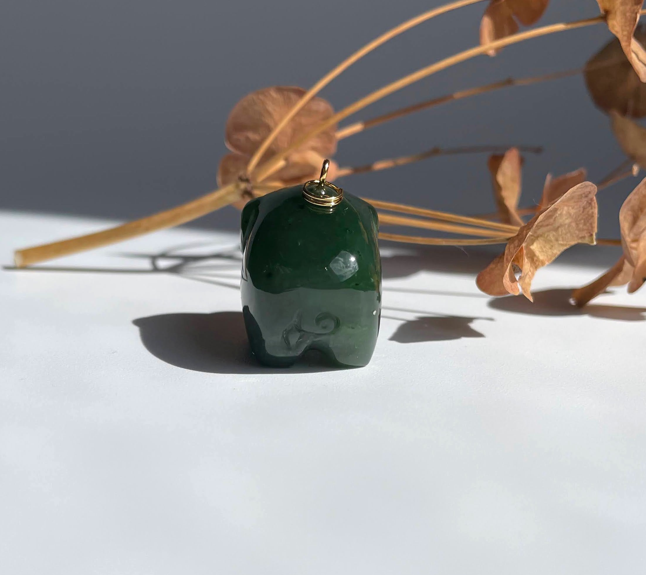 Cartoon Jade Pig Charm