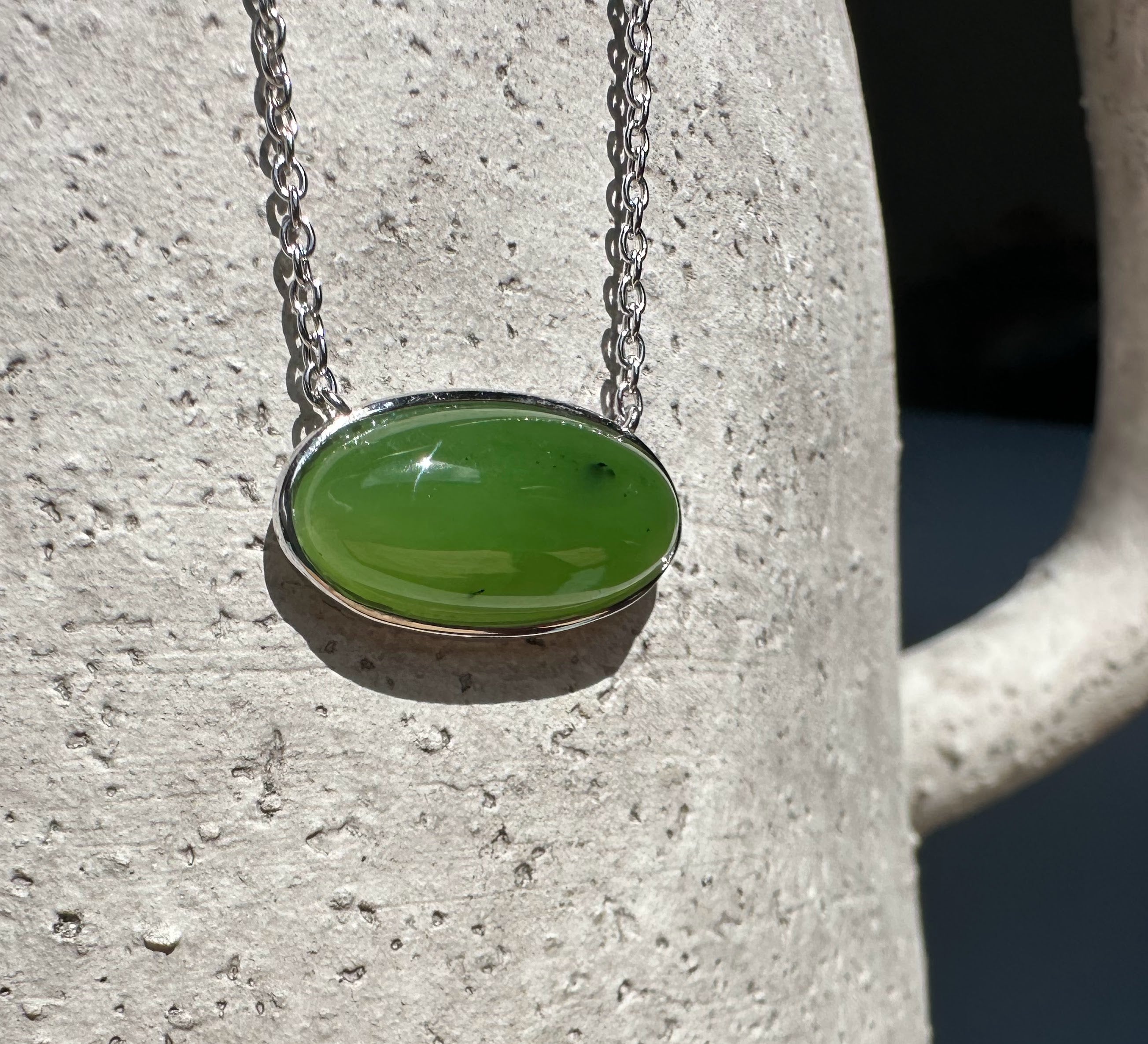 Canadian Jade and Silver Pendant - 2477