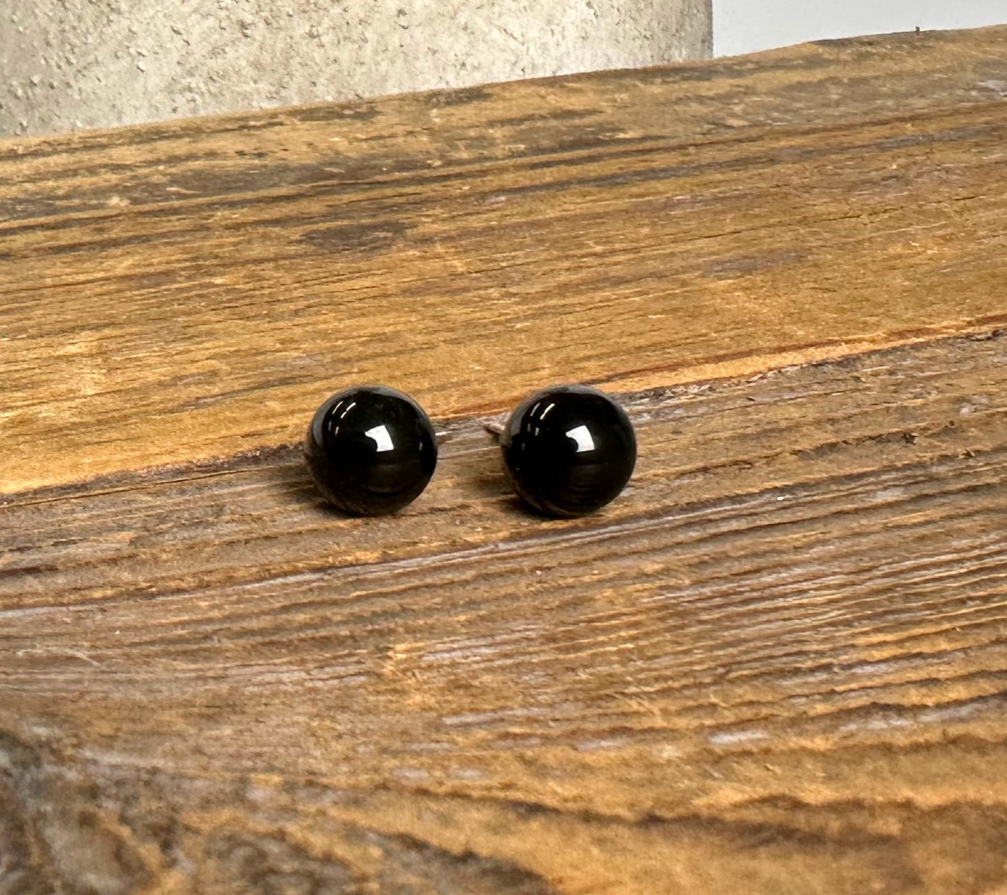 Earrings, 1716 Black Jade