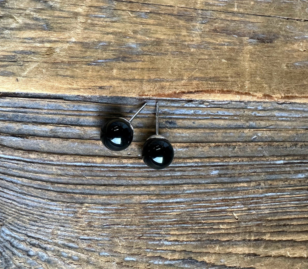 Earrings, 1716 Black Jade