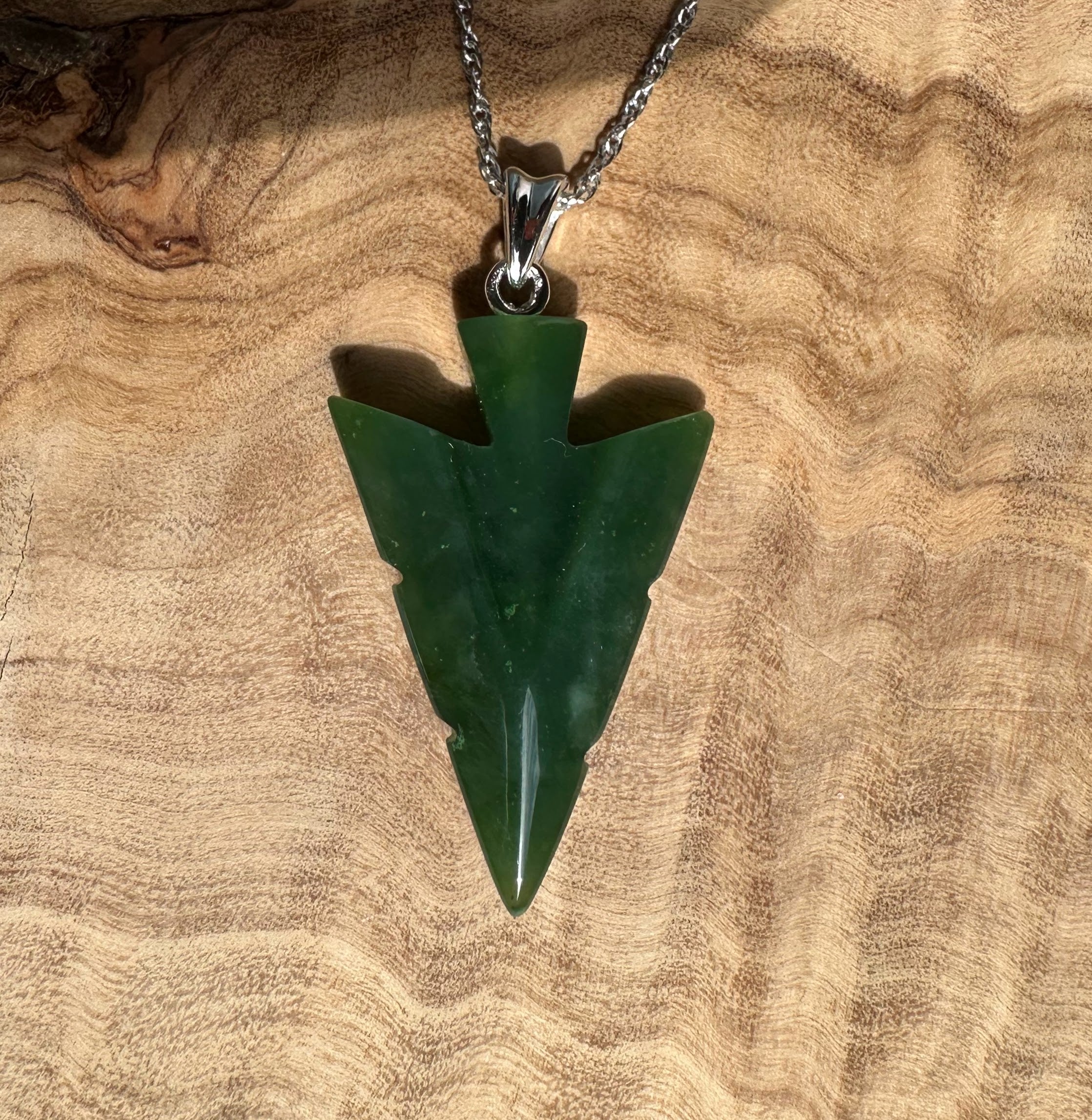 Canadian Jade Arrow Pendant, 31mm