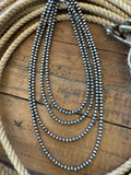 Silver Pearl Necklace - 5 MM