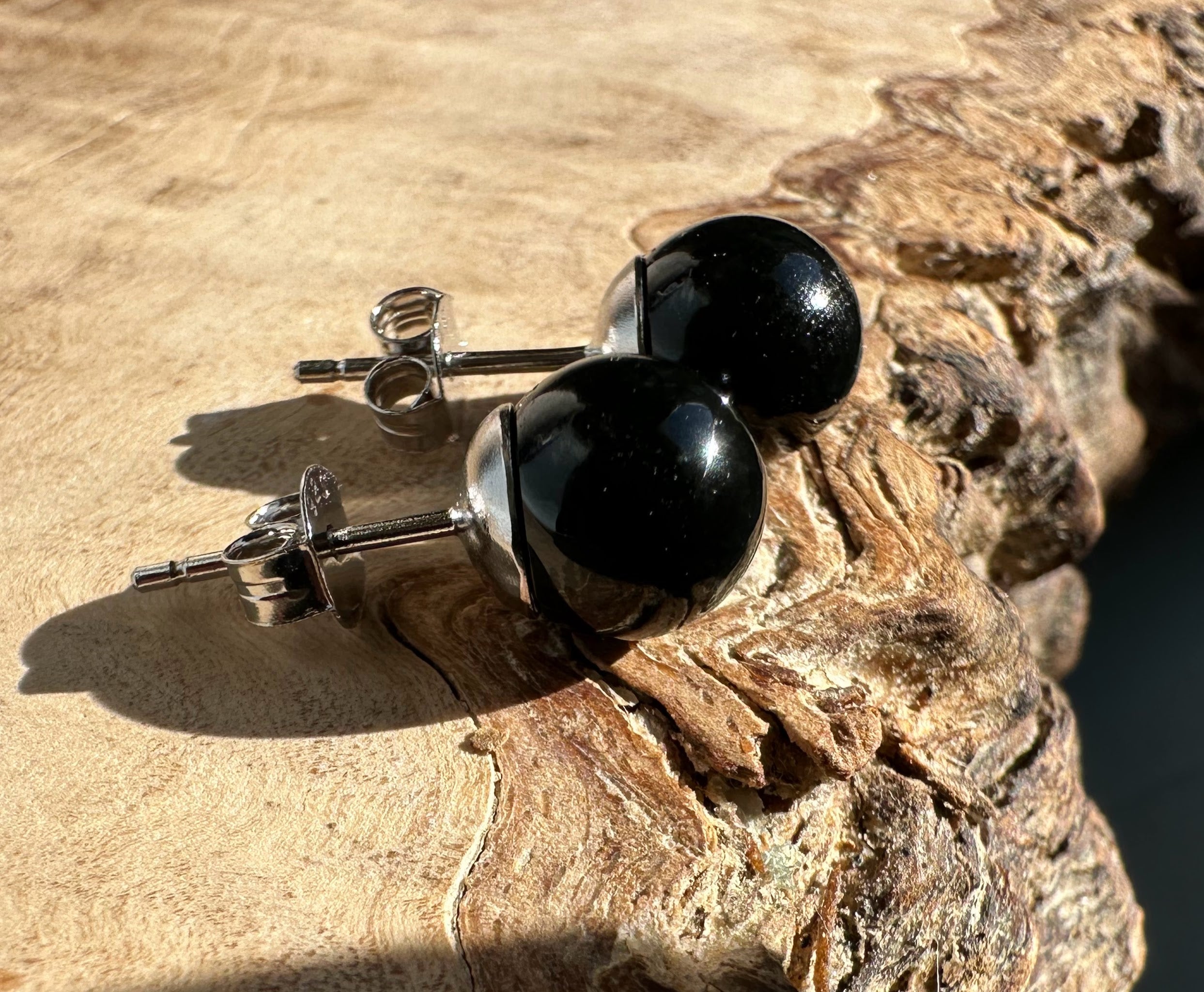 Earrings, 1716 Black Jade