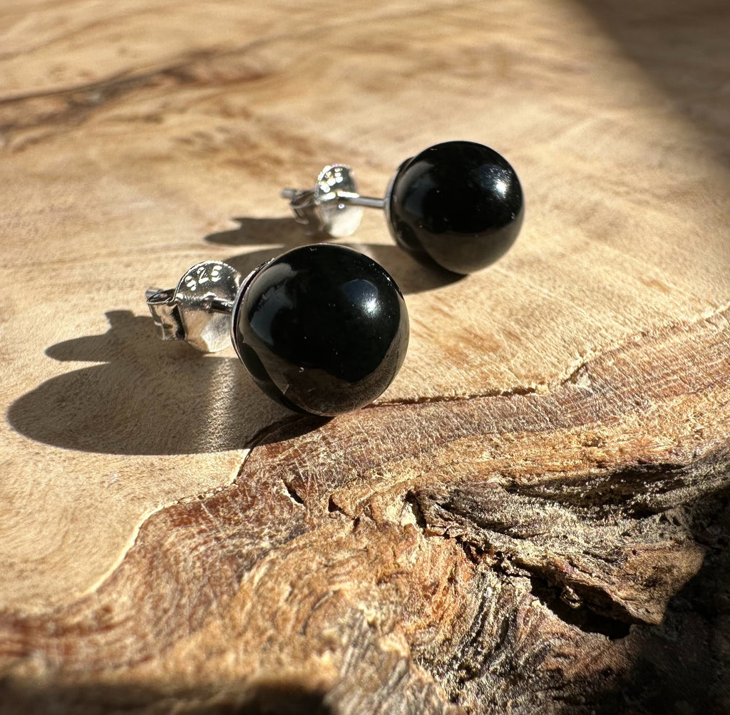 Earrings, 1716 Black Jade