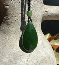 Jade Teardrop Pendant, 17x32mm
