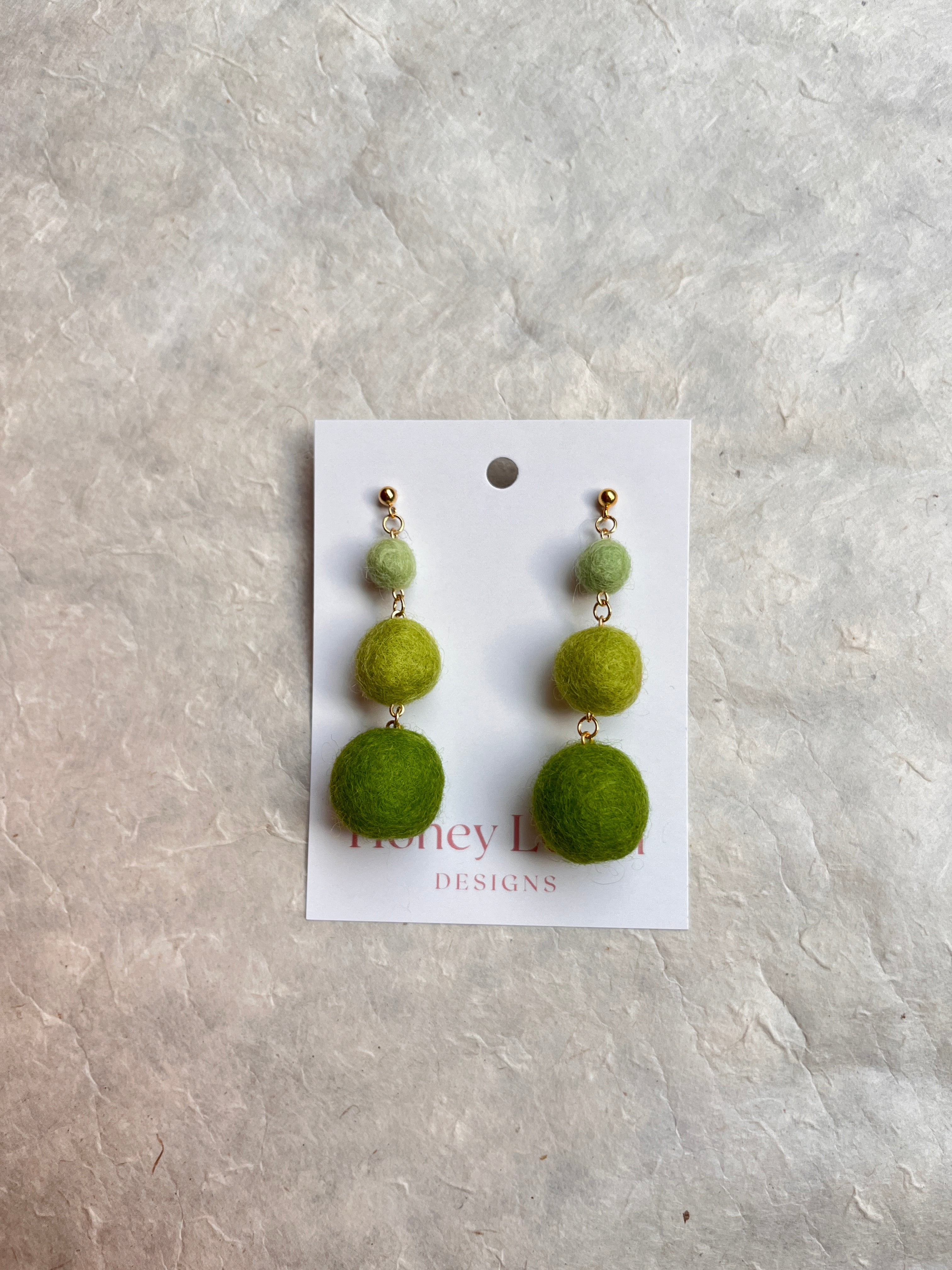 Minimalist Ombré Felt Ball Earrings