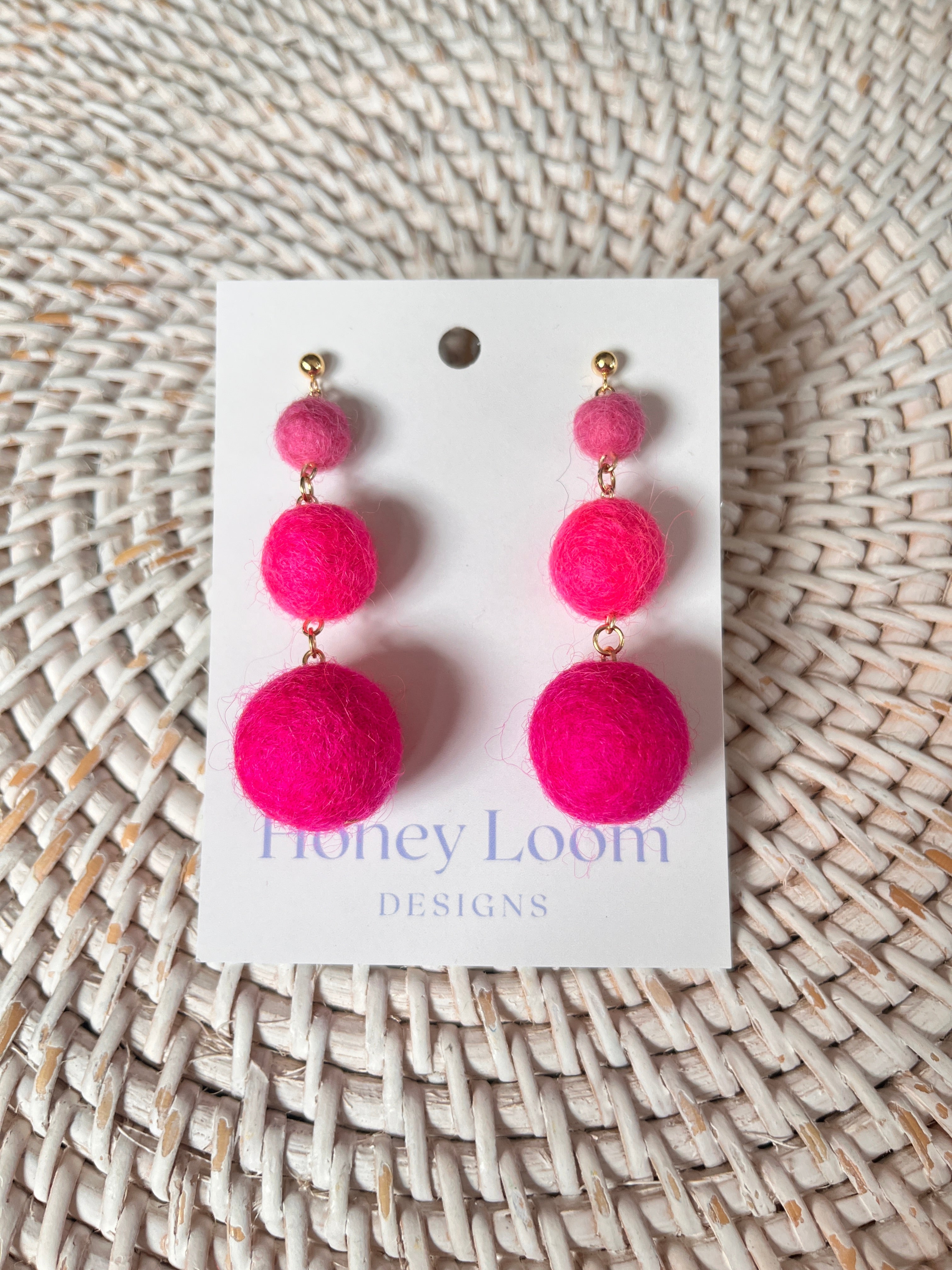 Minimalist Ombré Felt Ball Earrings