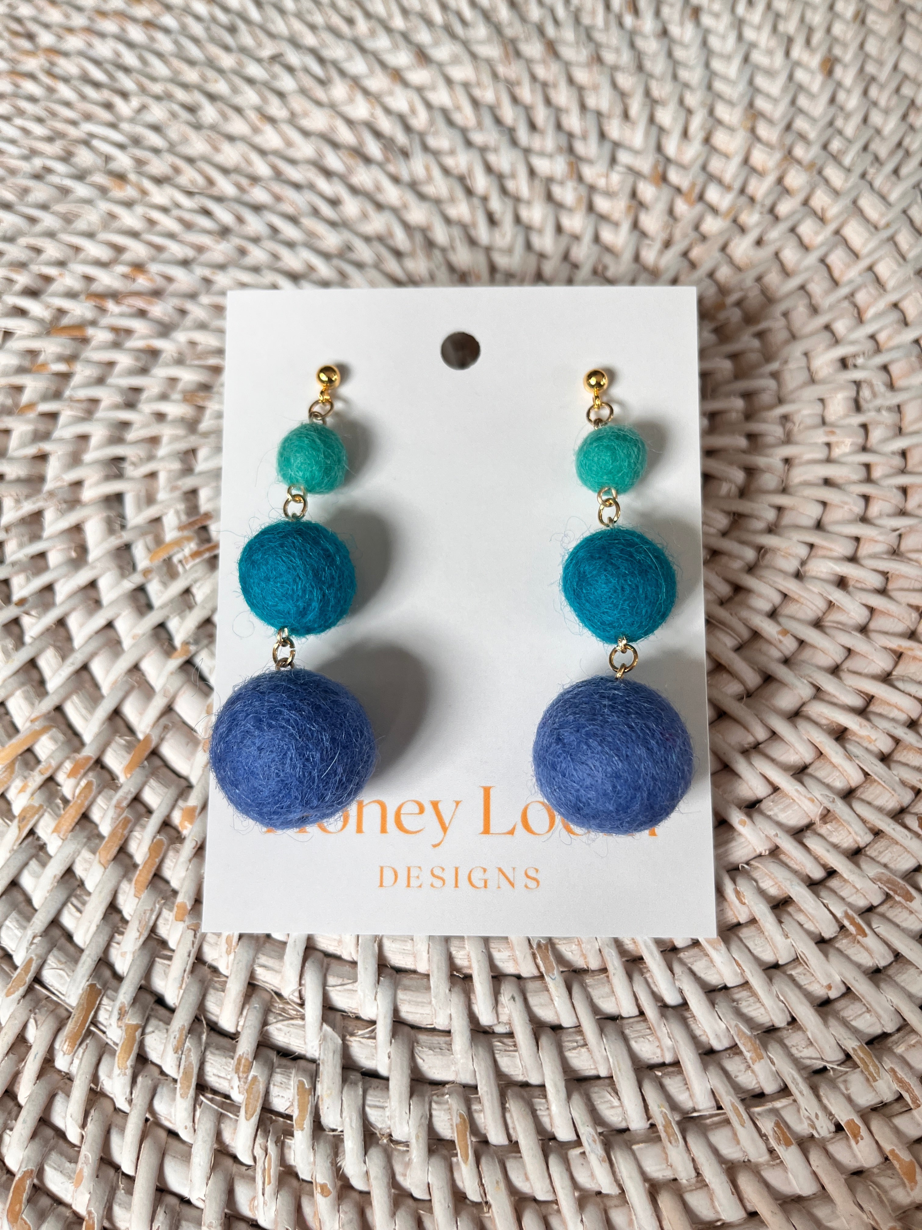 Minimalist Ombré Felt Ball Earrings