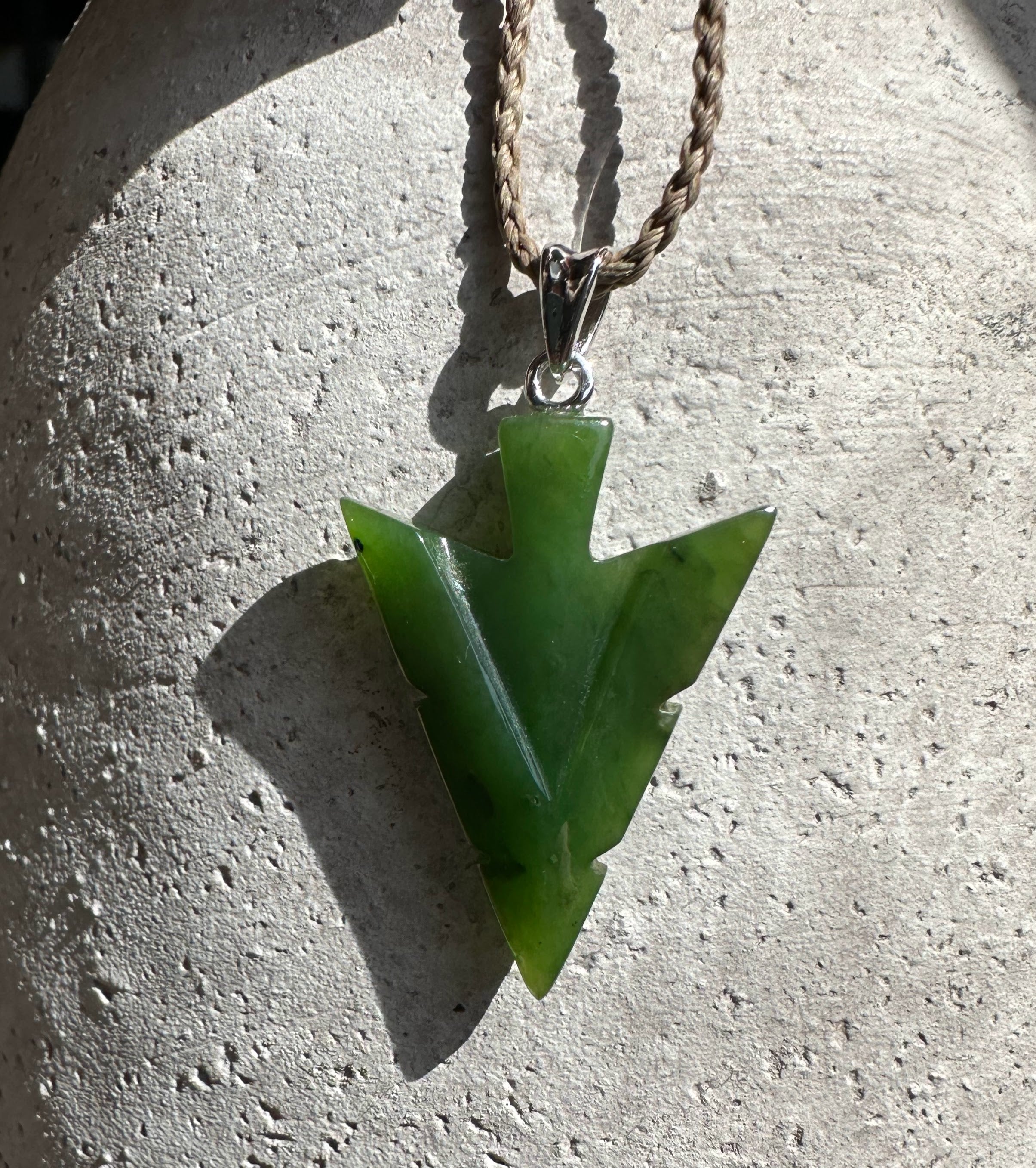 Canadian Jade Arrow Pendant, 31mm