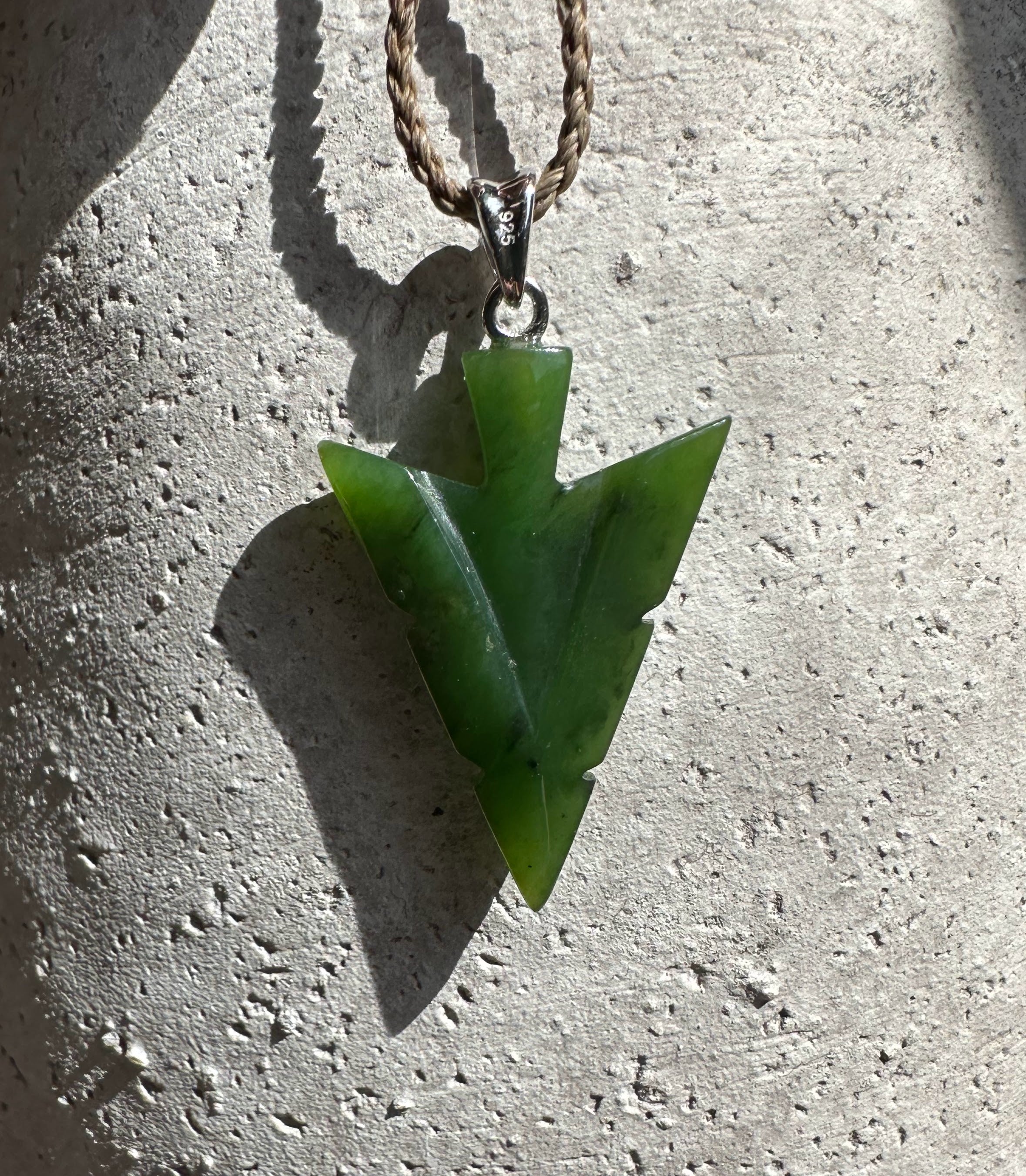 Canadian Jade Arrow Pendant, 31mm