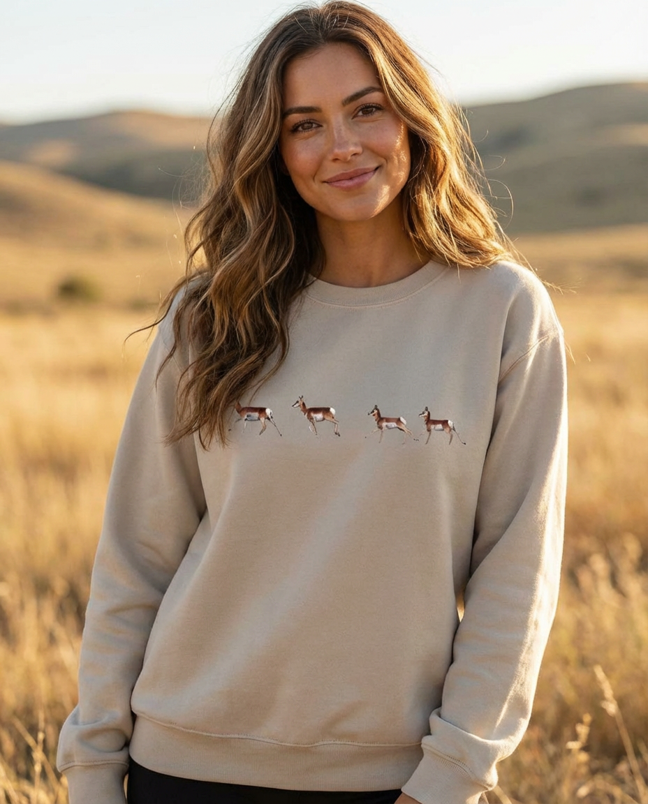 Pronghorn Run, Wyldlife For Tomorrow, Moss Apparel, Crewneck Sweatshirt