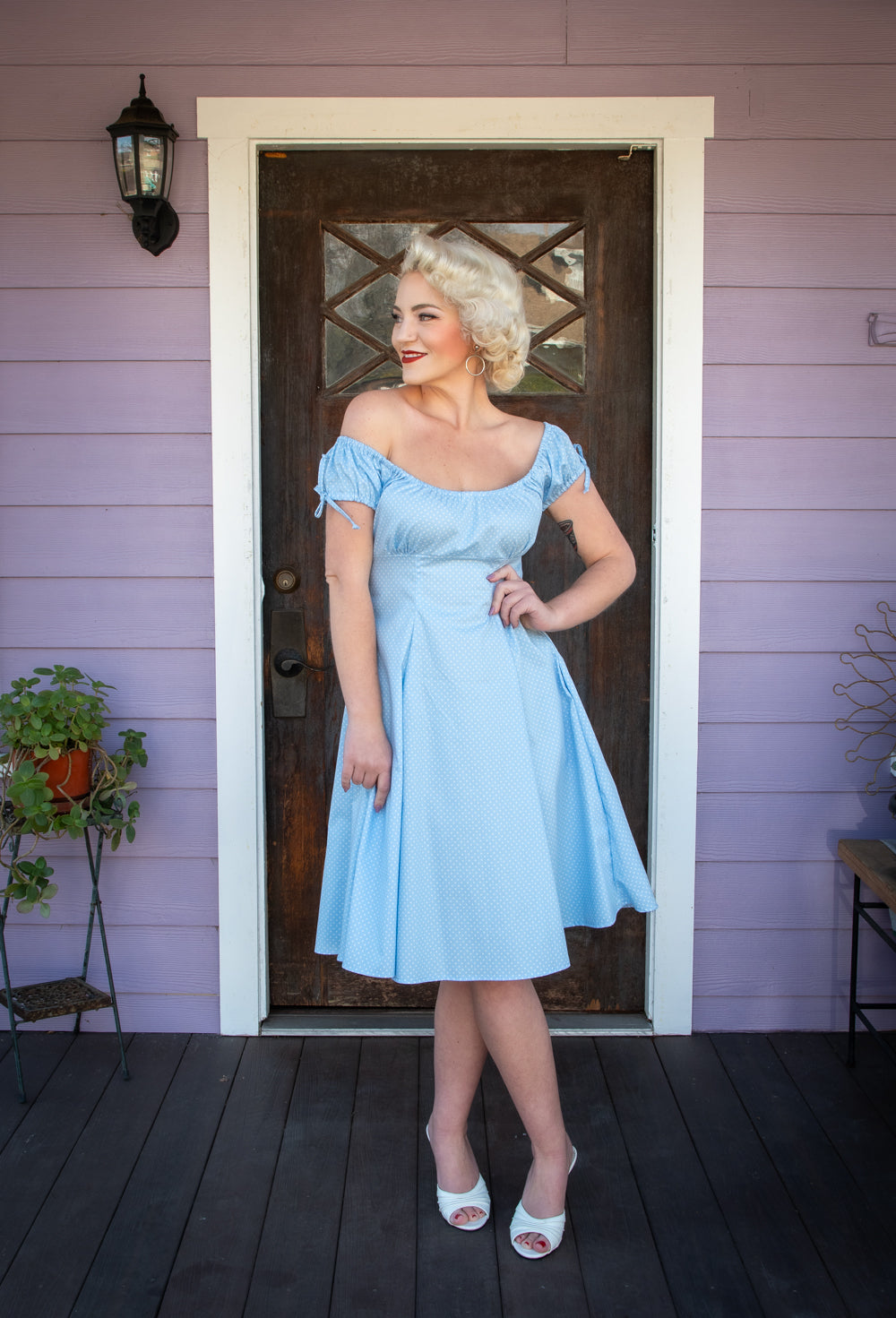 Hilda Dress - Baby Blue Dot *sale