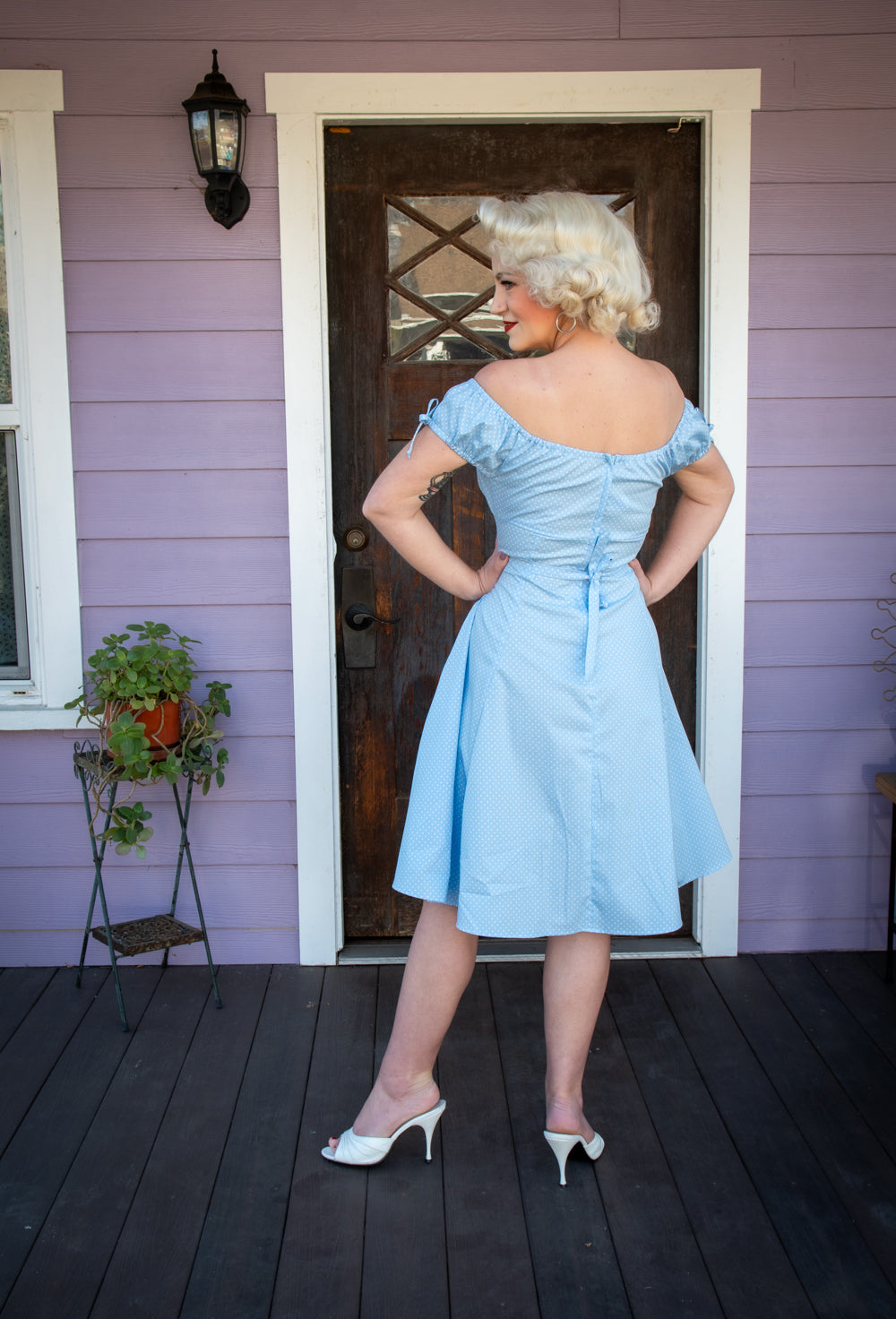 Hilda Dress - Baby Blue Dot *sale