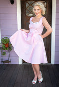 Sadie Dress- Pink Gingham w/ Eyelet Trim