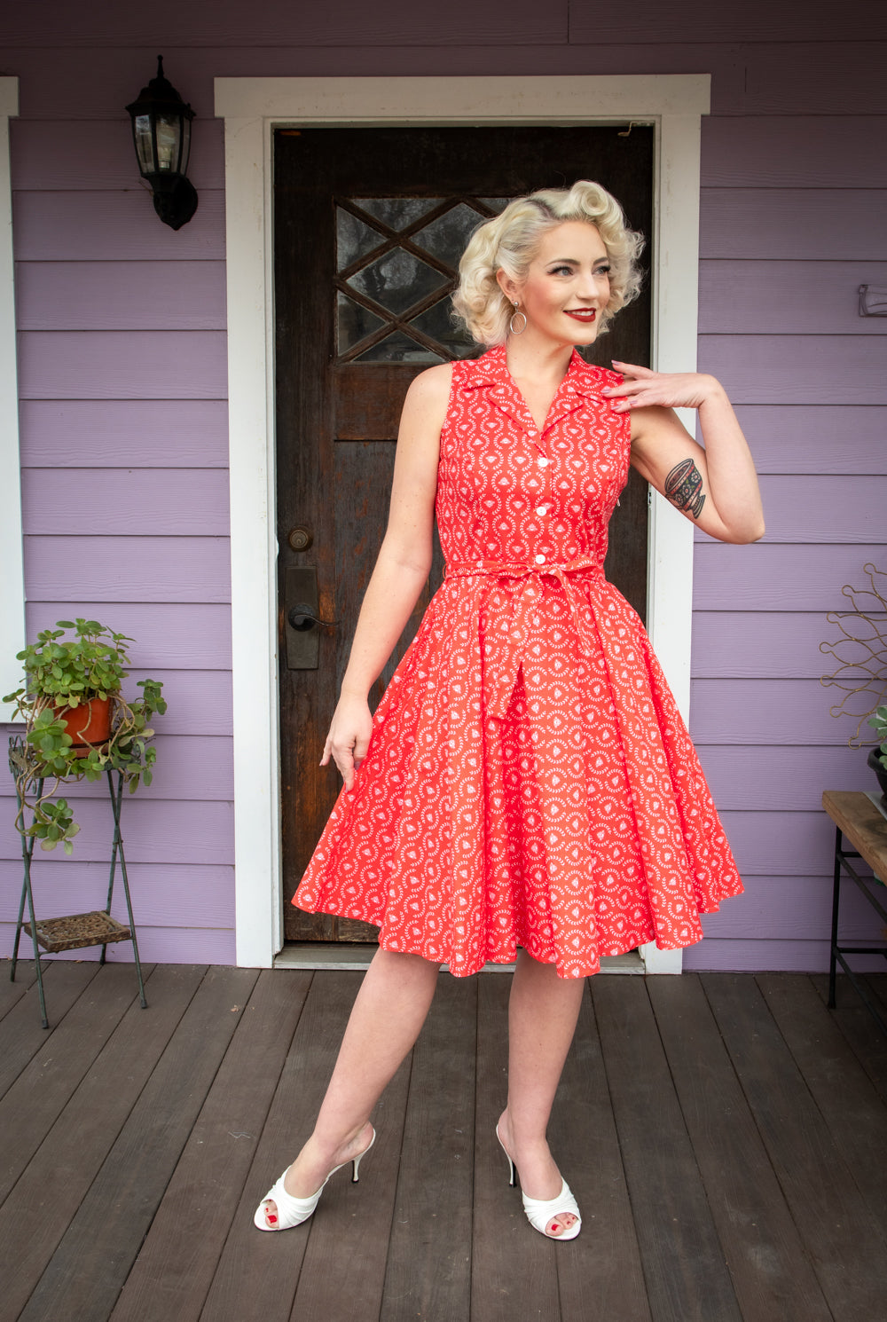 Staci Dress- Laurel & Bees, Cherry Red *sale