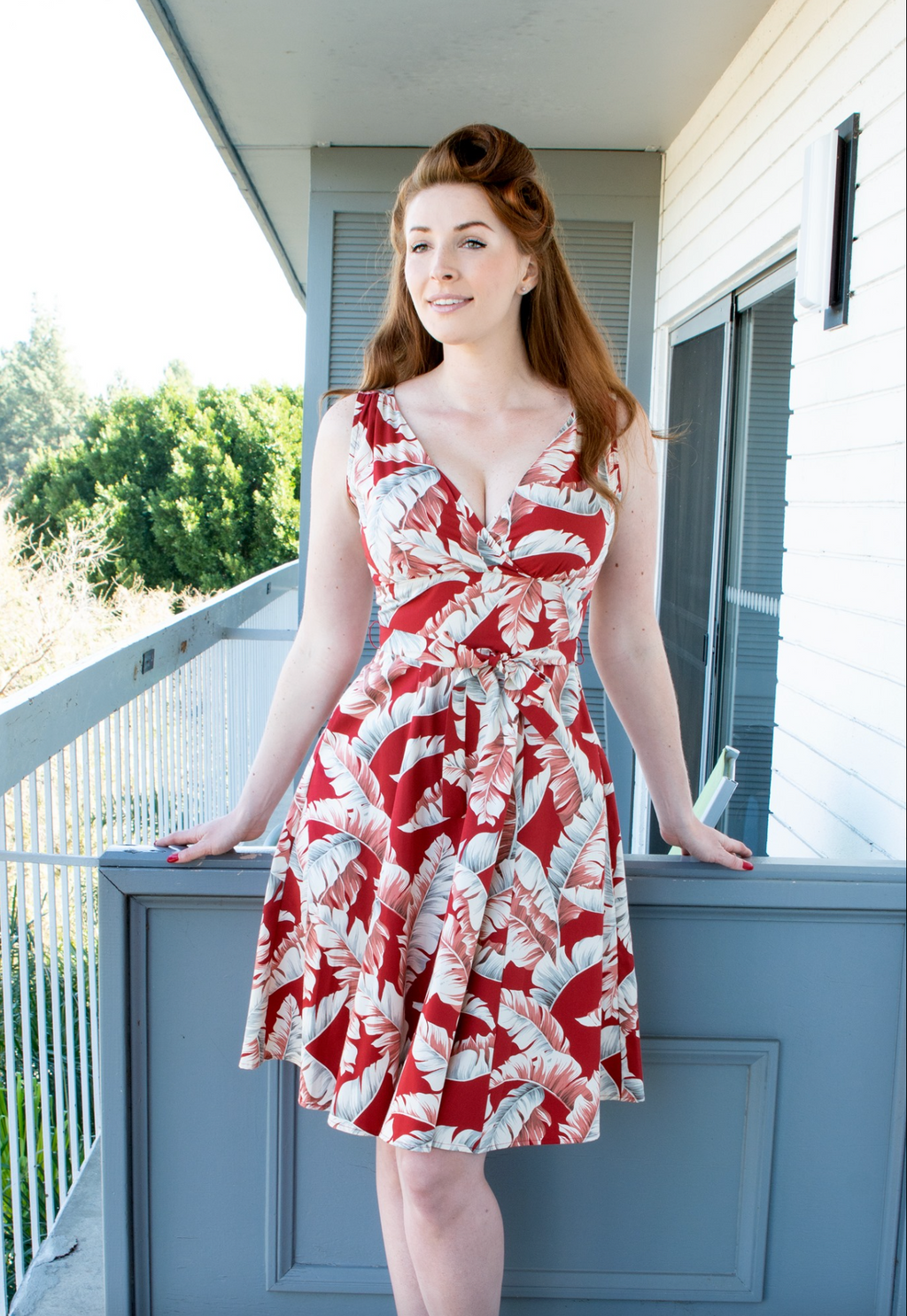 Marie Dress - Banana Leaf, Red