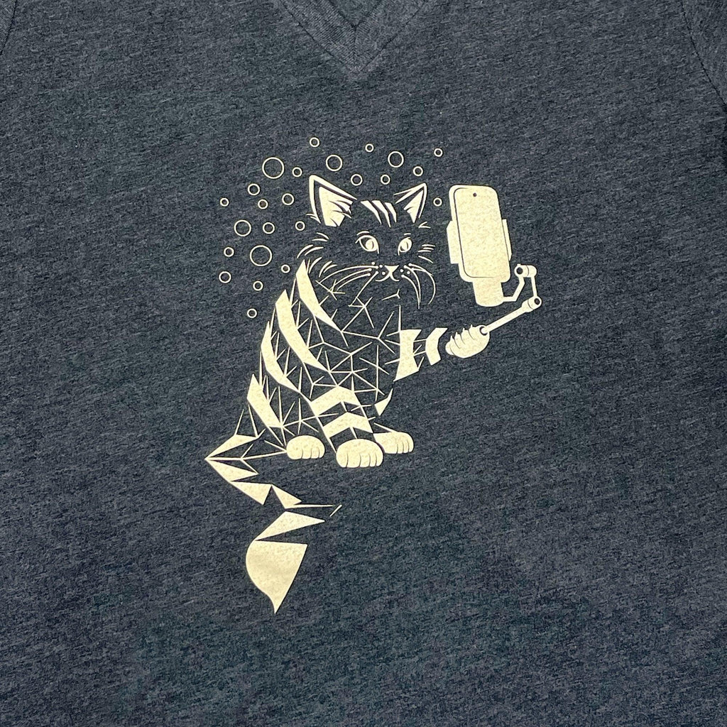 Snap Cat Womens V-neck T-shirt