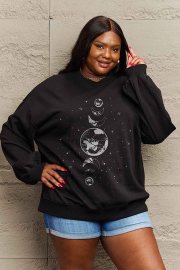 Simply Love-Earth Phase Graphic Sweatshirt