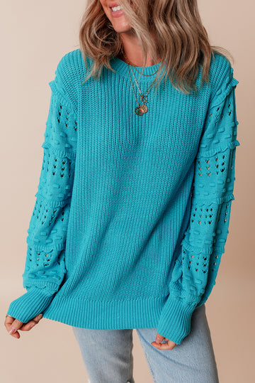 Sweet Ruffles Eyelet Sweater