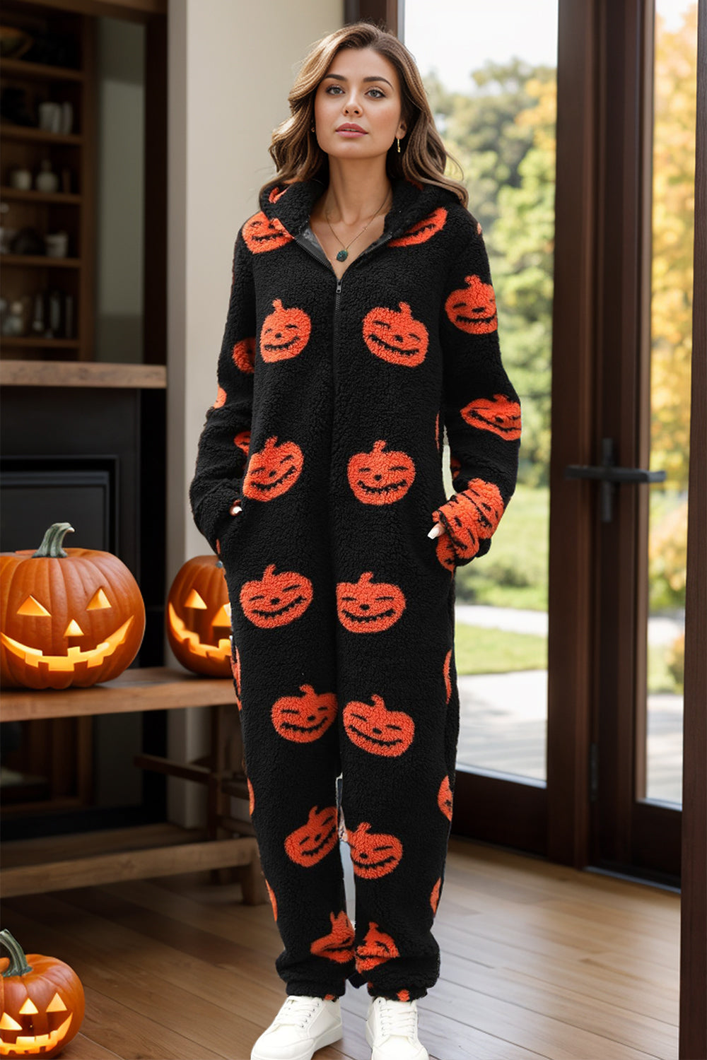 Fuzzy Pumpkin Jumpsuit