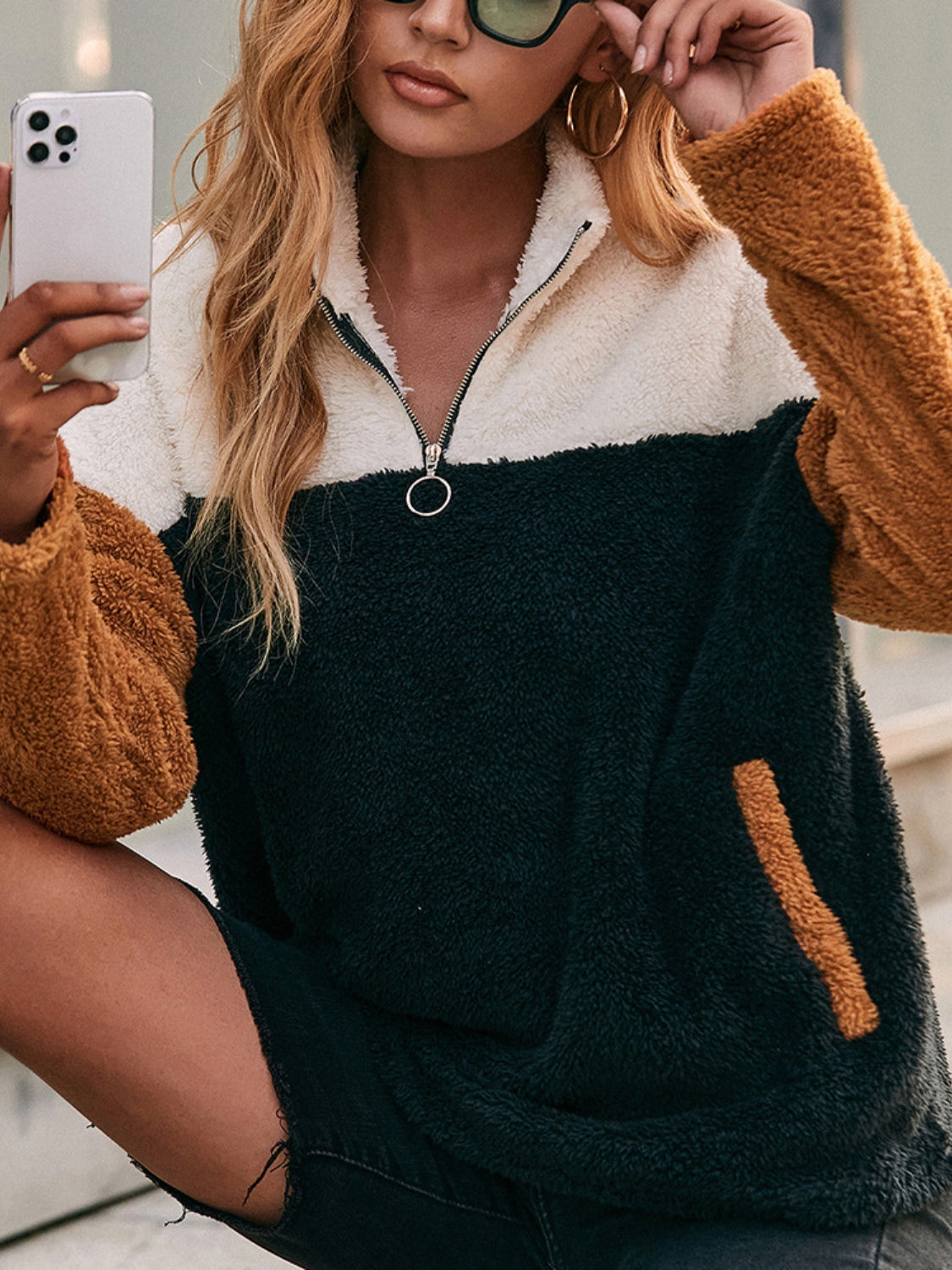 Ivy Lane-Color Block Sweatshirt
