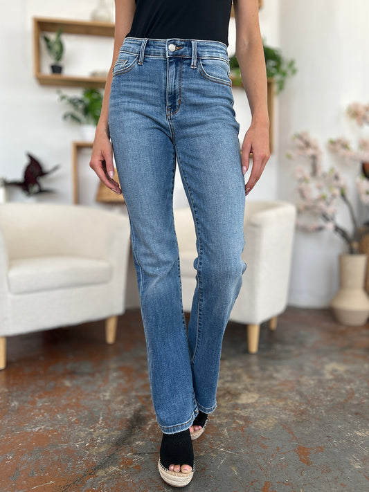 Judy Blue-Mid-Rise Straight Jeans