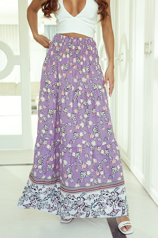 Spring Petals Tiered Waist Skirt