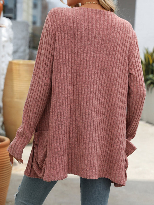 Mandy-Ribbed Cardigan