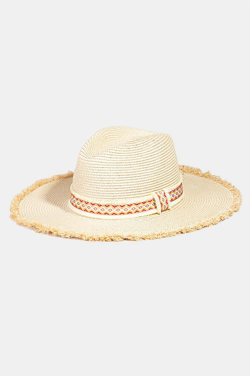 Geometric Band Straw Hat