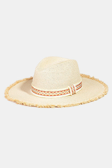 Geometric Band Straw Hat