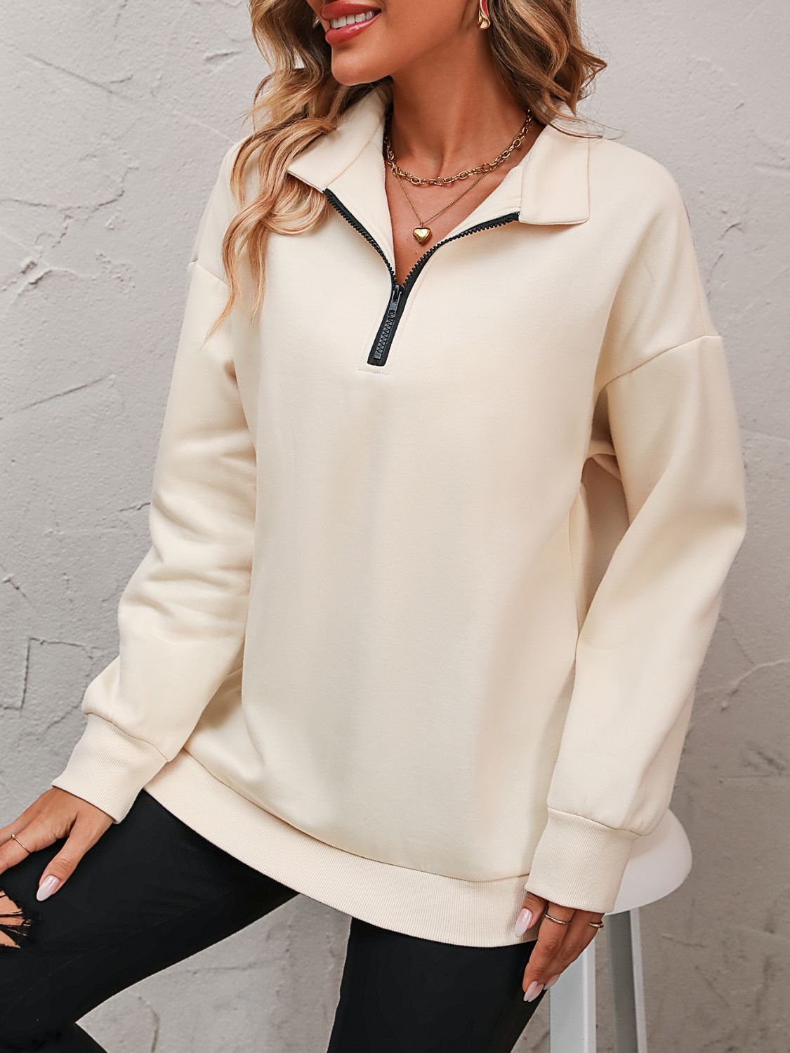 Mandy-Quarter Zip Sweatshirt