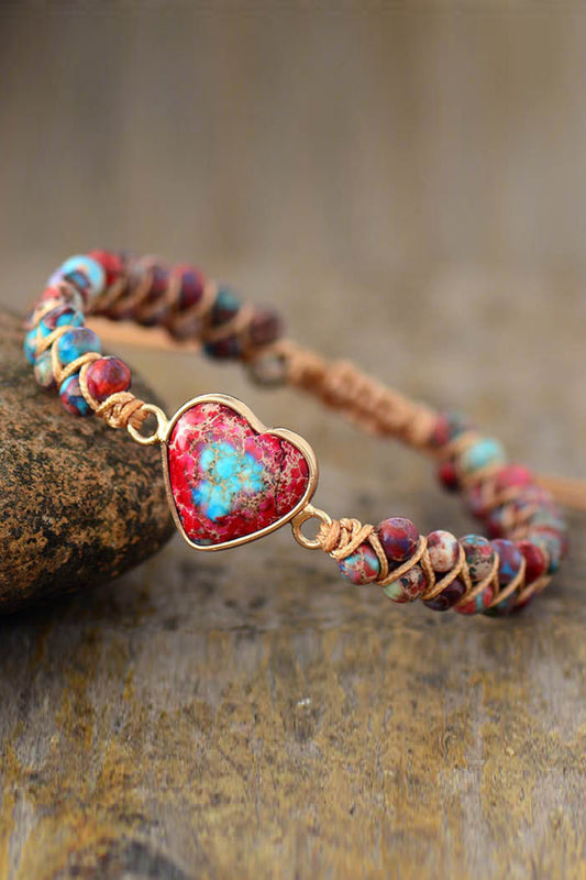 Handmade Heart Stone Bracelet