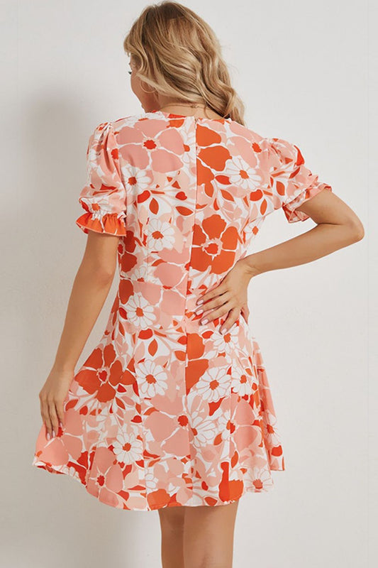 Joyful Flounce Sleeve Dress