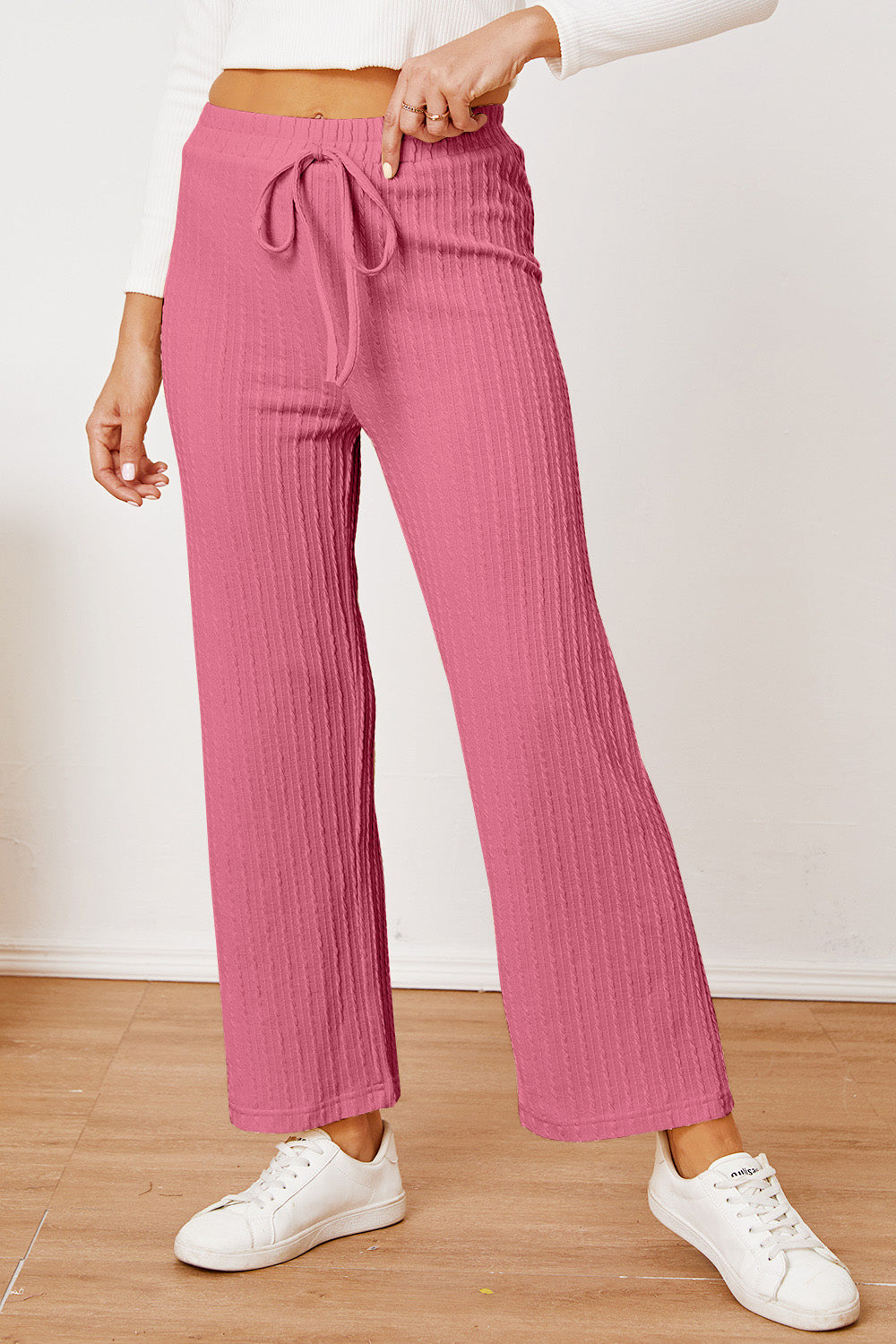 Straight Leg Textured Pants