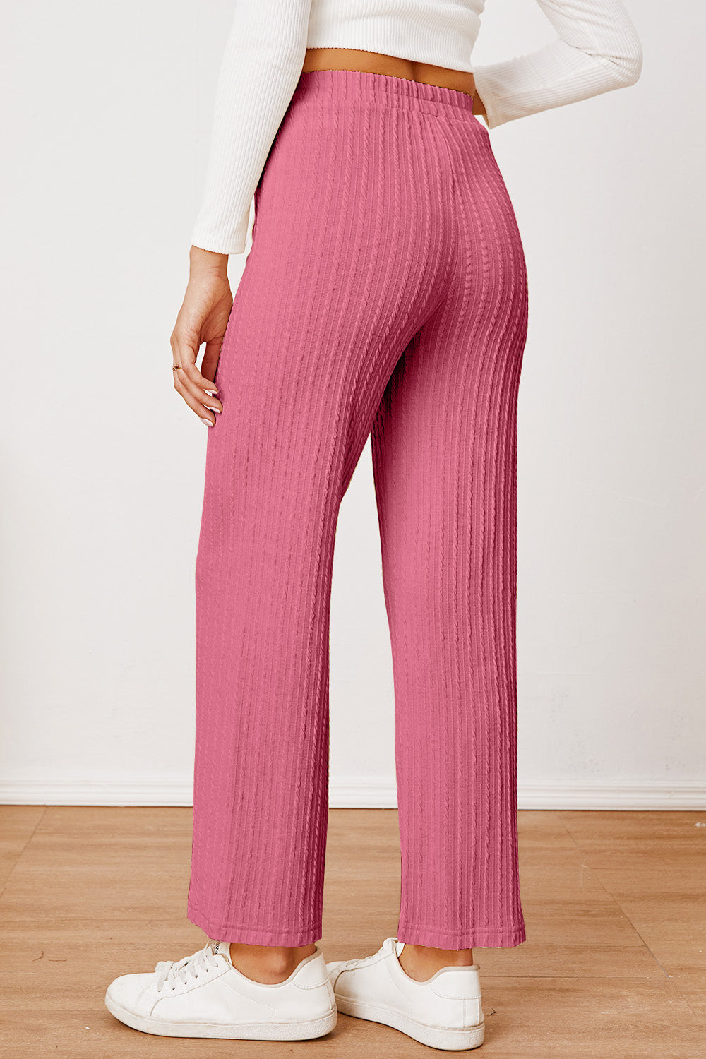 Straight Leg Textured Pants