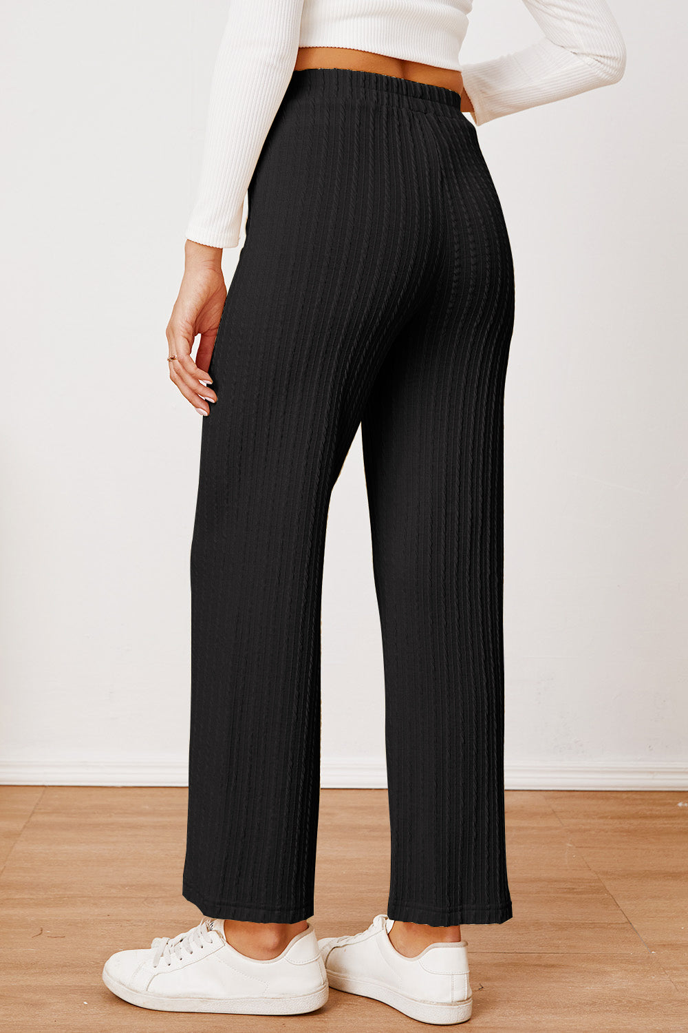 Straight Leg Textured Pants