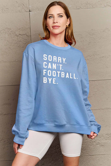 Simply Love-Can't Football Graphic Sweatshirt