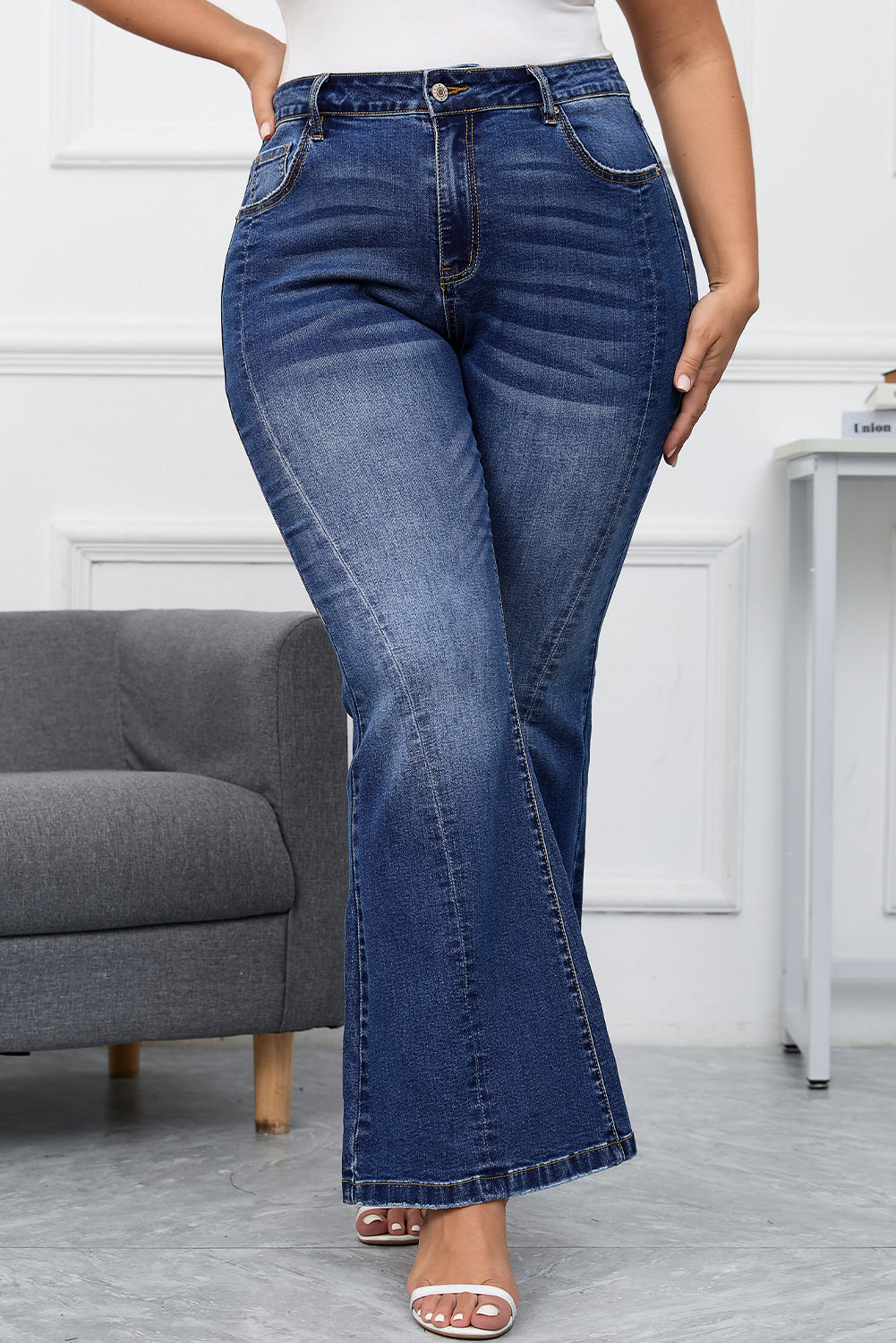 Washed Flare Jeans