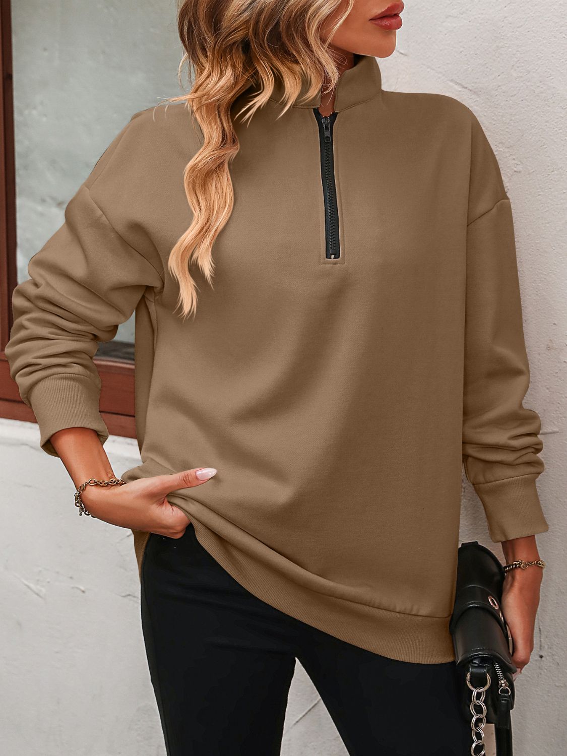 Mandy-Quarter Zip Sweatshirt