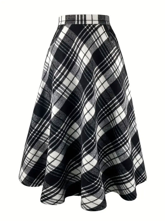 Plaid Midi Skirt